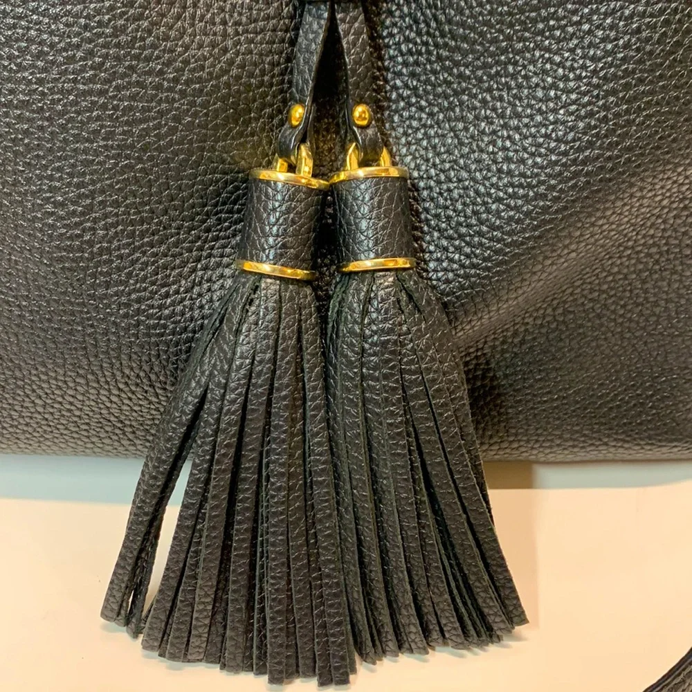 Michael Kors Black Leather Satchel with long strap - Picture 8 of 15